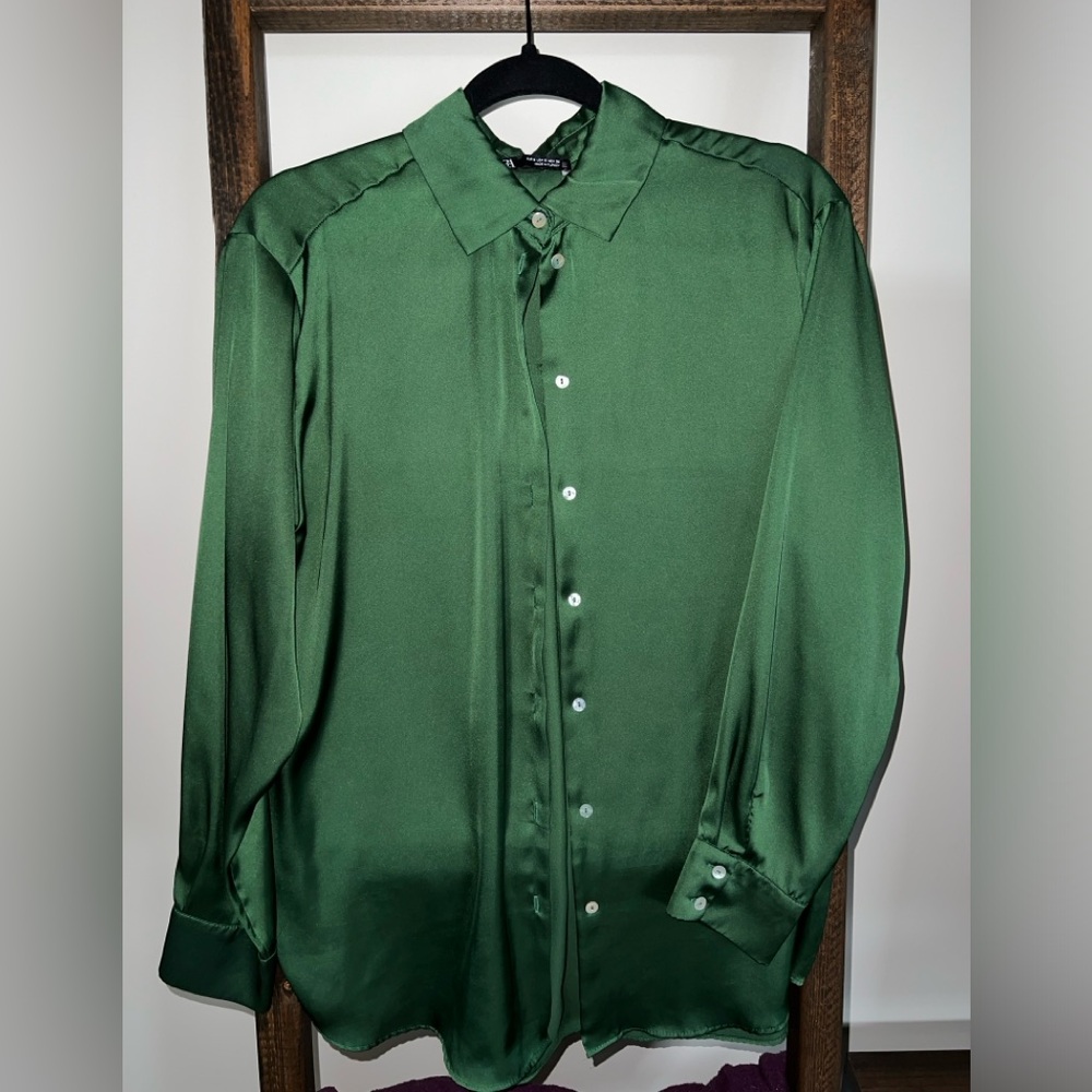 Zara Green Button Down Shirt